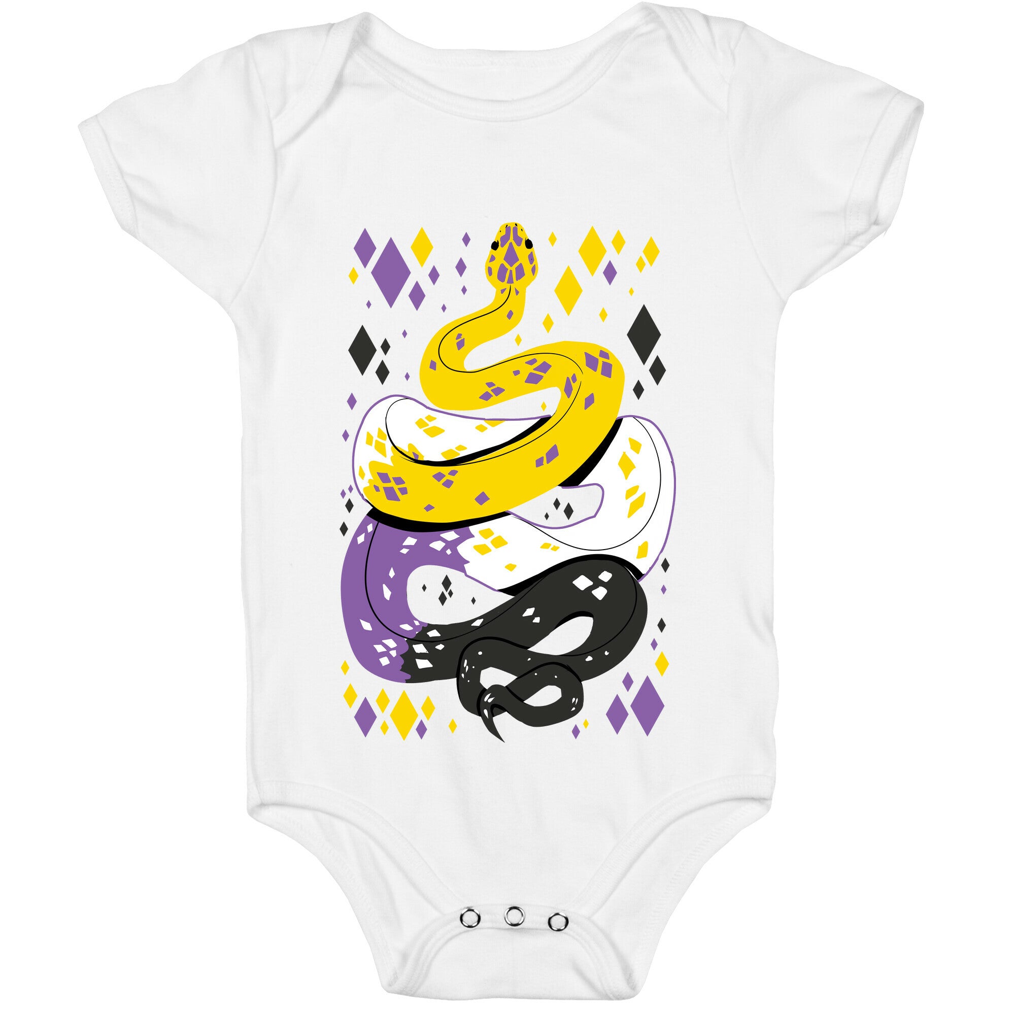 Pride Snakes: Non-binary Baby One Piece